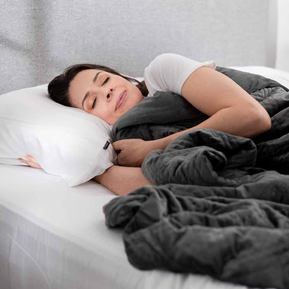  Hush 12 Lb Classic Blanket With Duvet Cover - Personal/Gray