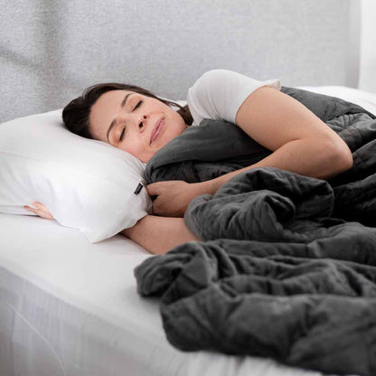  Hush 12 Lb Classic Blanket With Duvet Cover - Personal/Gray