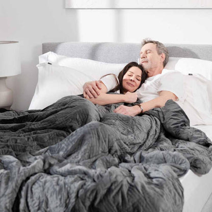  Hush 12 Lb Classic Blanket With Duvet Cover - Personal/Gray
