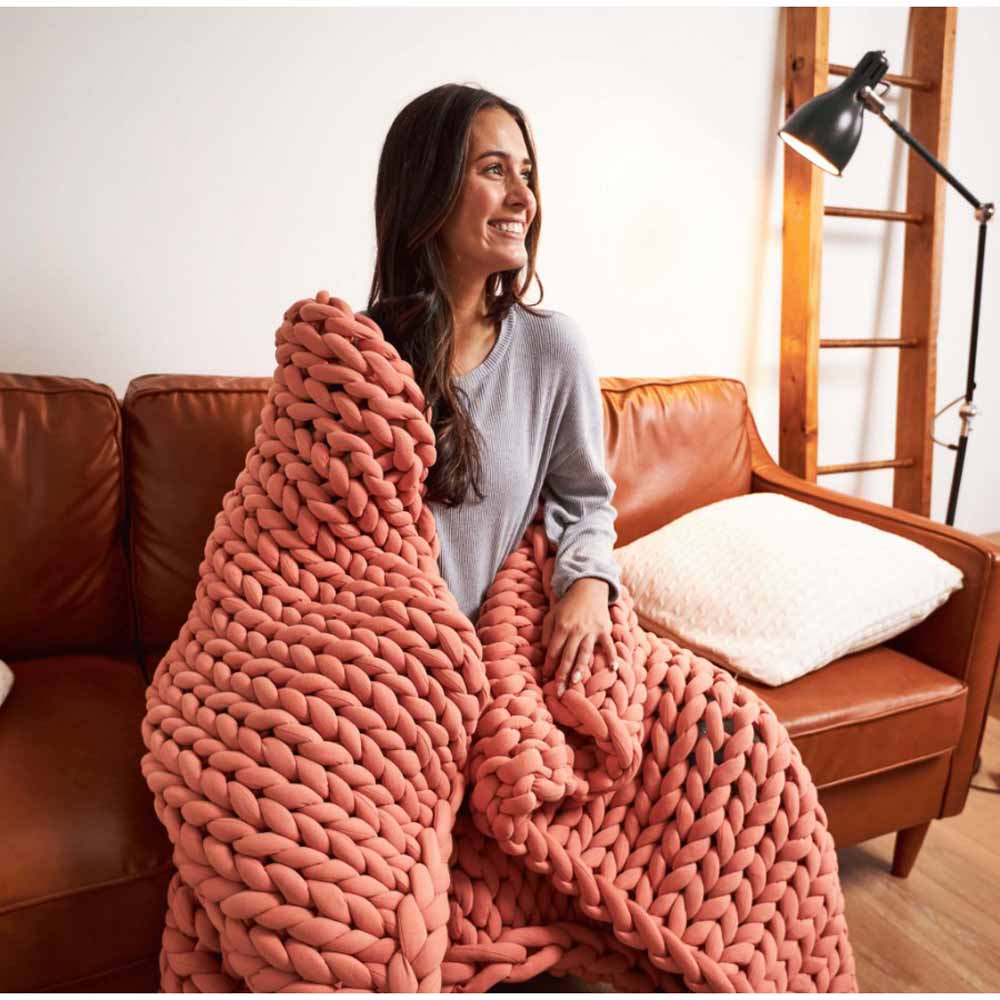  Hush 15lbs Cotton Knitted Weighted Throw Blanket