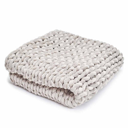  Hush 15lbs Minky Knitted Weighted Throw Blanket