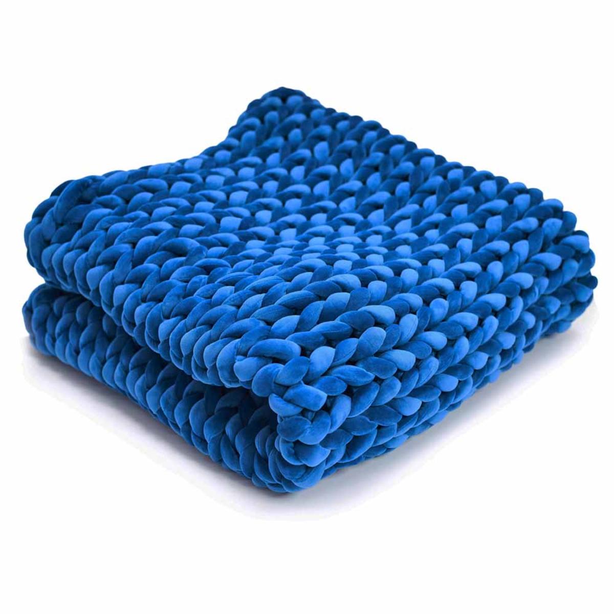  Hush 15lbs Minky Knitted Weighted Throw Blanket