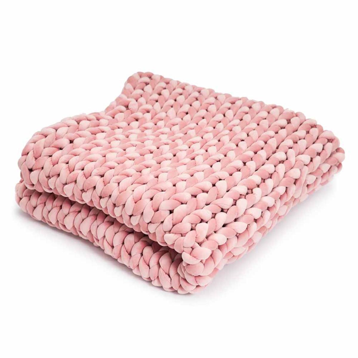  Hush 15lbs Minky Knitted Weighted Throw Blanket