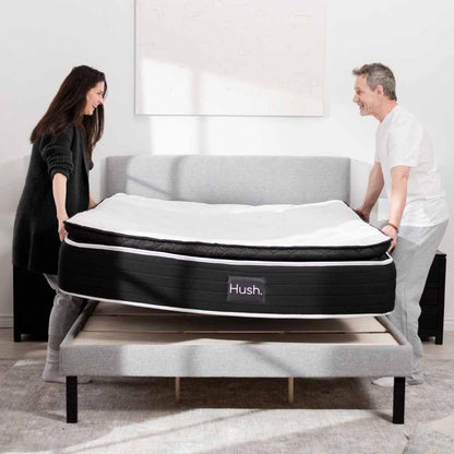  Hush Iced Hybrid 2-in-1 Cooling Mattress With Memory Foam And Springs - Double/White