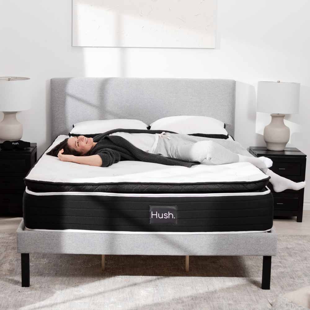  Hush Iced Hybrid 2-in-1 Cooling Mattress With Memory Foam And Springs - Double/White