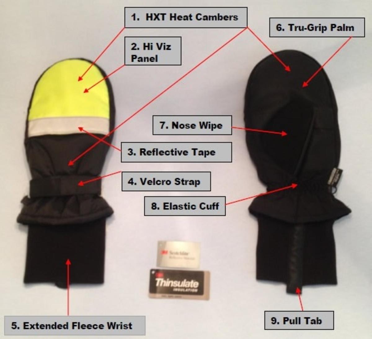  HXT Microwavable Heated Mittens - Hi Viz Yellow - Heat X-Change Technology