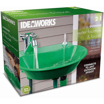  Jobar IdeaWorks 2-in-1 Outdoor Water Fountain And Faucet