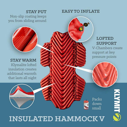  Klymit Insulated Hammock V-Chamber Sleeping Pad - Red