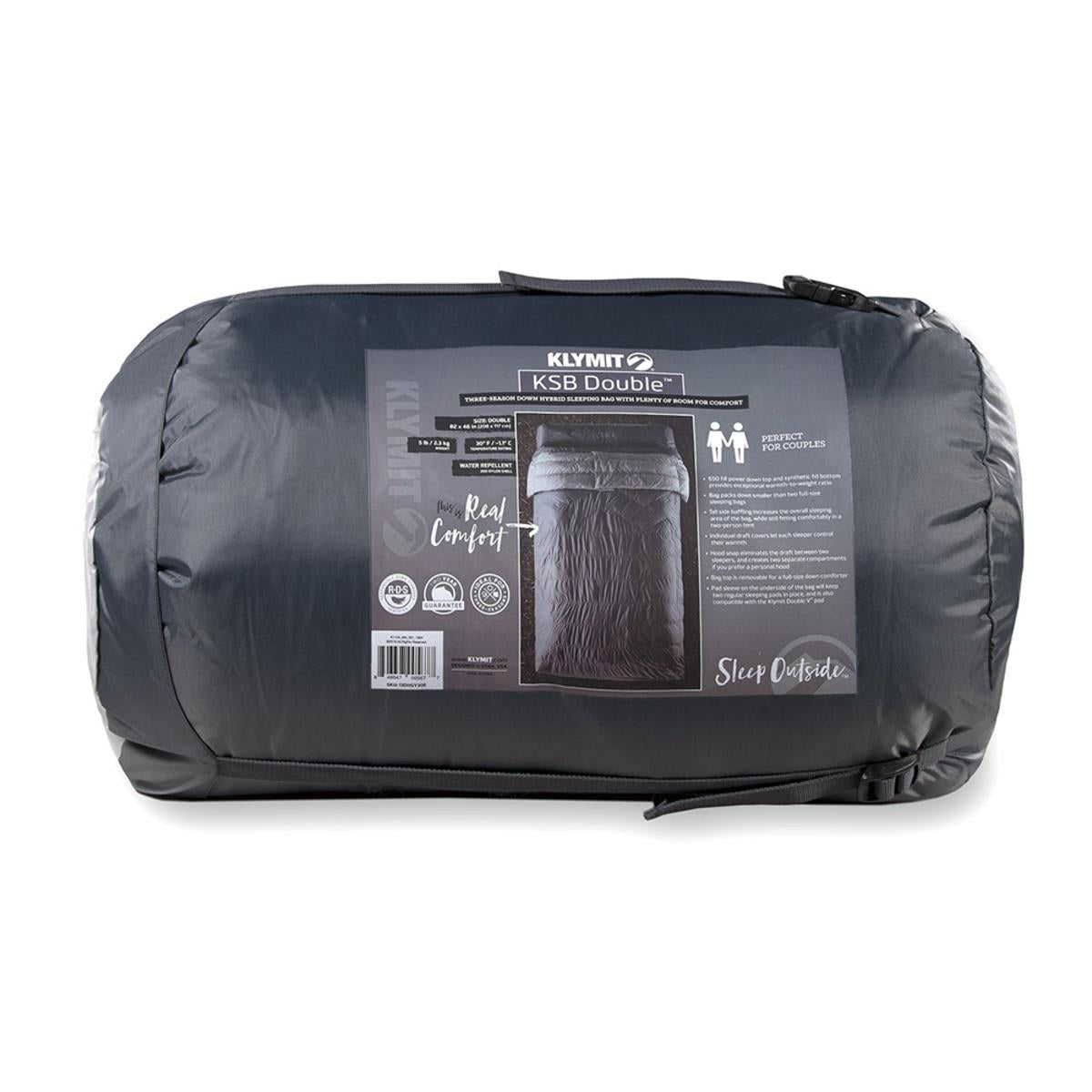  Klymit KSB Double Sleeping Bag - Grey/Light Grey