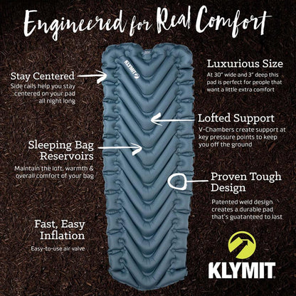  Klymit Static V-Chambers Luxe SL Sleeping Pad - Blue