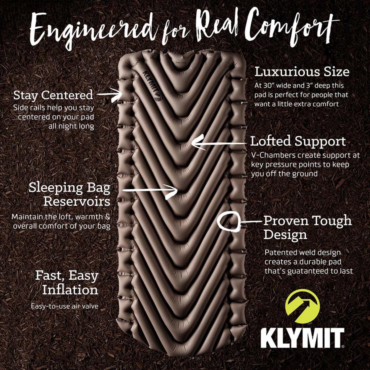  Klymit Static V Luxe Sleeping Pad - Stone Grey