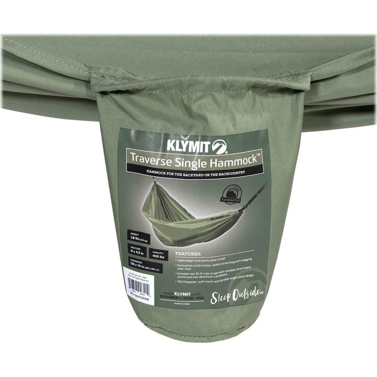  Klymit Traverse Single Hammock - Green