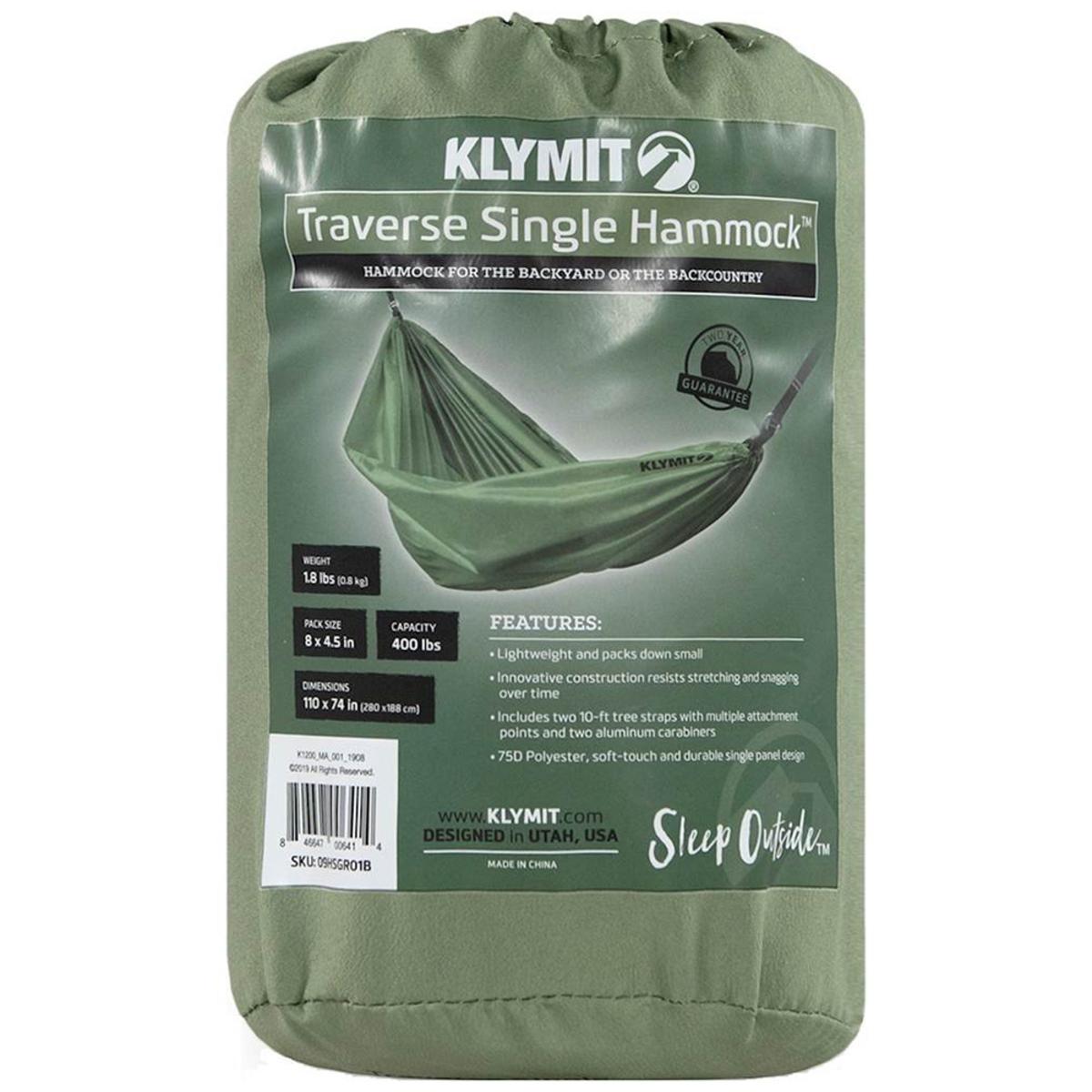 Klymit Traverse Single Hammock - Green