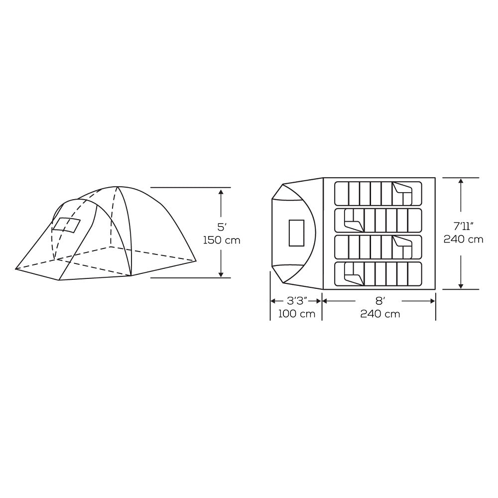 KUMA Outdoor Gear Tekarra 4 Tent - Graphite/Orange