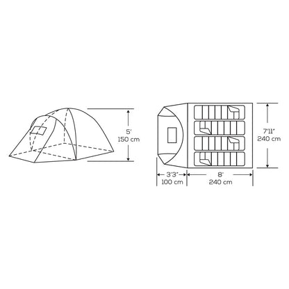  KUMA Outdoor Gear Tekarra 4 Tent - Graphite/Orange