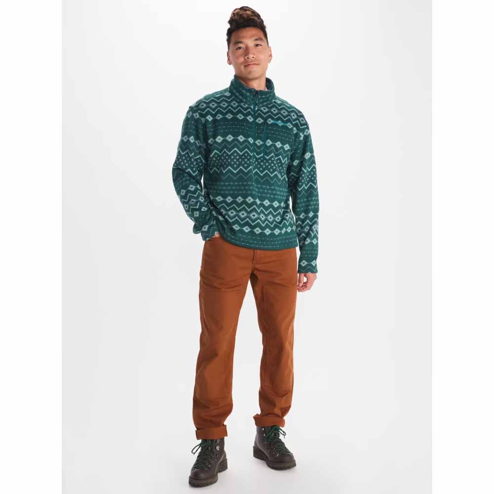  Marmot Mens Heavyweight Drop Line Printed 1/2 Zip Fleece