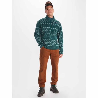  Marmot Mens Heavyweight Drop Line Printed 1/2 Zip Fleece