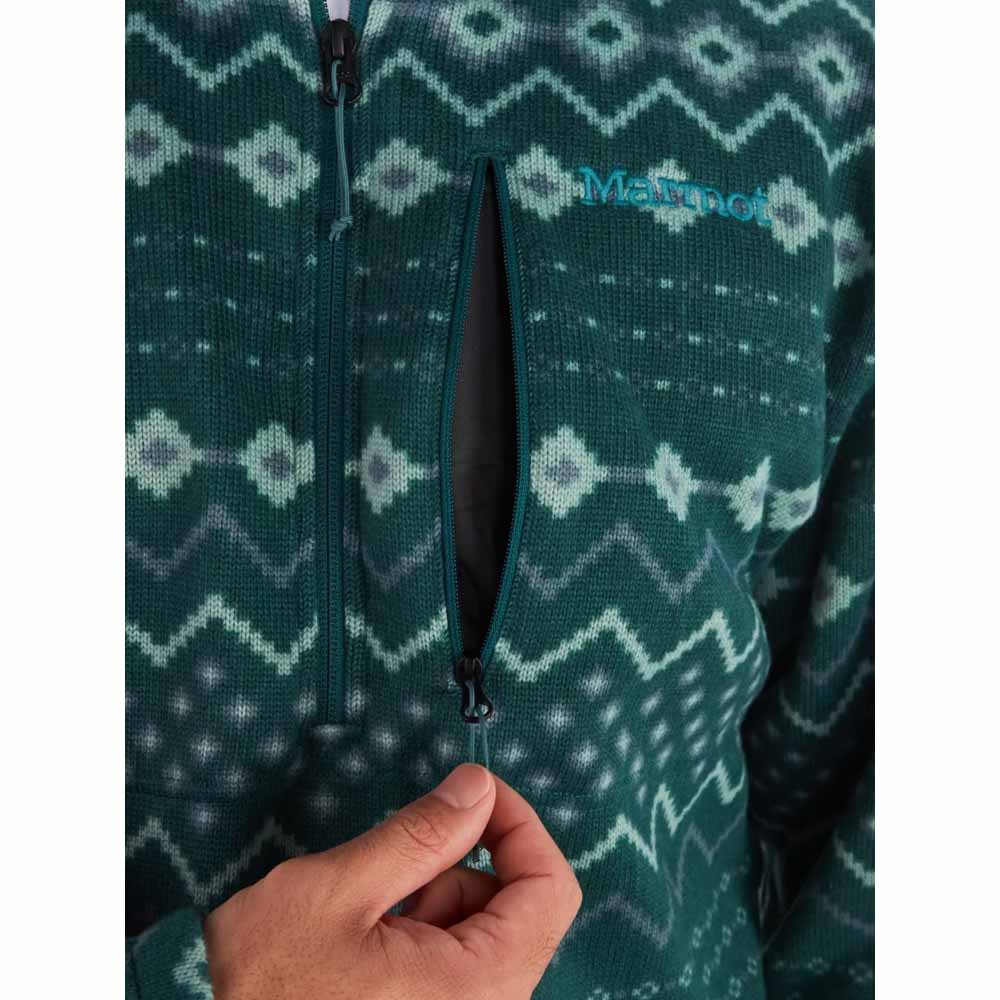  Marmot Mens Heavyweight Drop Line Printed 1/2 Zip Fleece