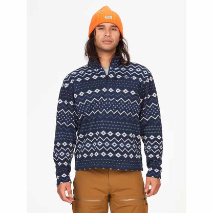  Marmot Mens Heavyweight Drop Line Printed 1/2 Zip Fleece