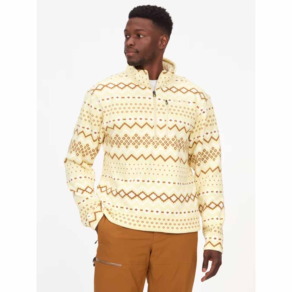  Marmot Mens Heavyweight Drop Line Printed 1/2 Zip Fleece