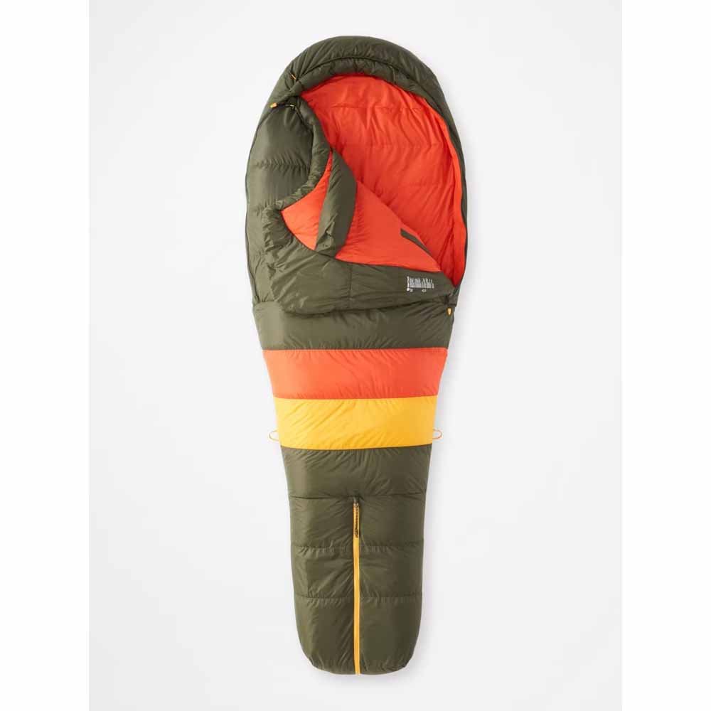  Marmot Mens Never Winter 30ï¿½ Sleeping Bag - Nori/Red Sun