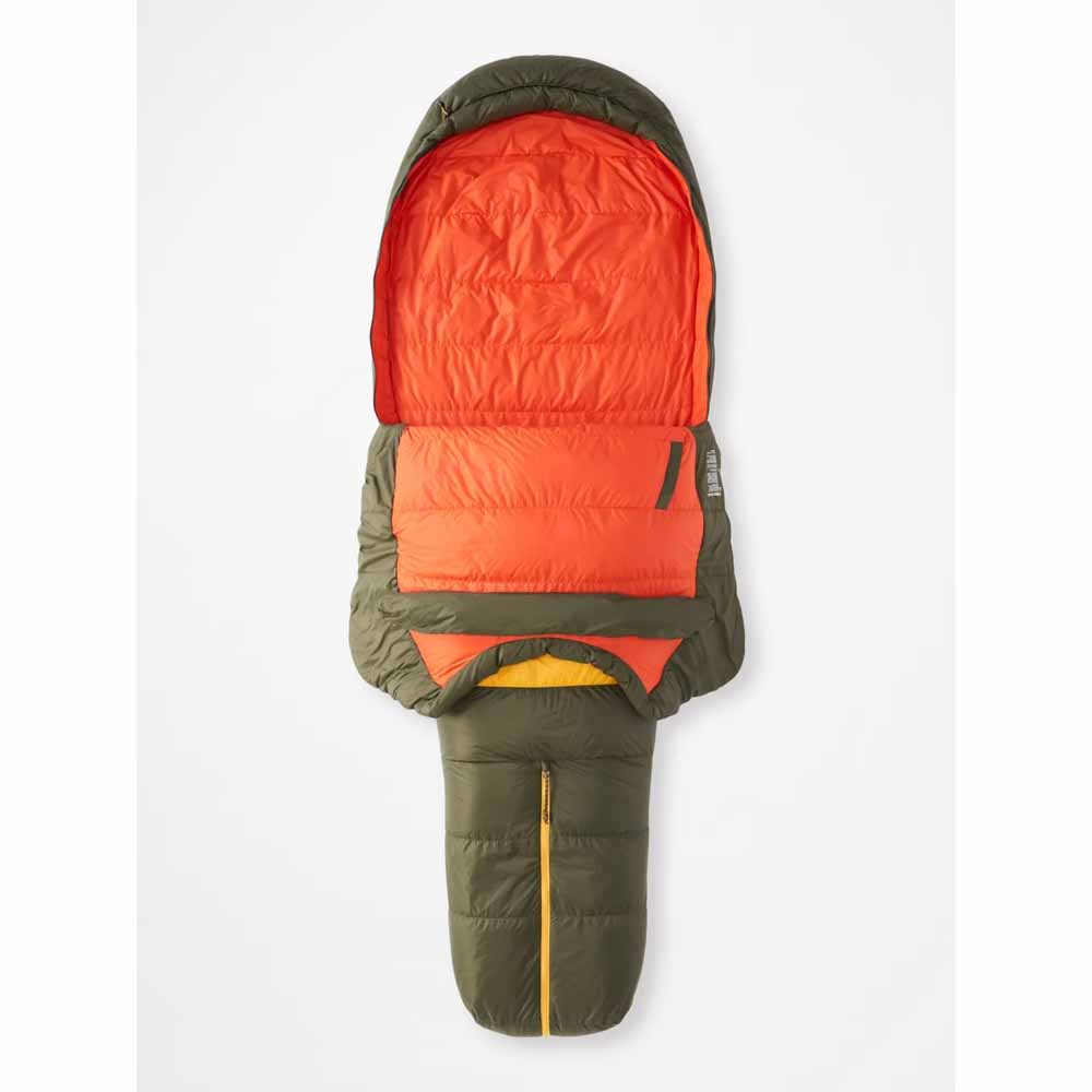  Marmot Mens Never Winter 30ï¿½ Sleeping Bag - Nori/Red Sun