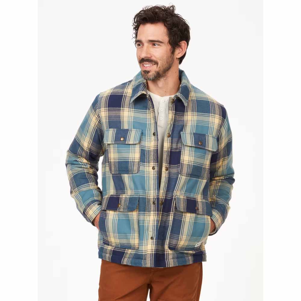  Marmot Mens Ridgefield Heavyweight Sherpa-Lined Flannel Shirt Jacket