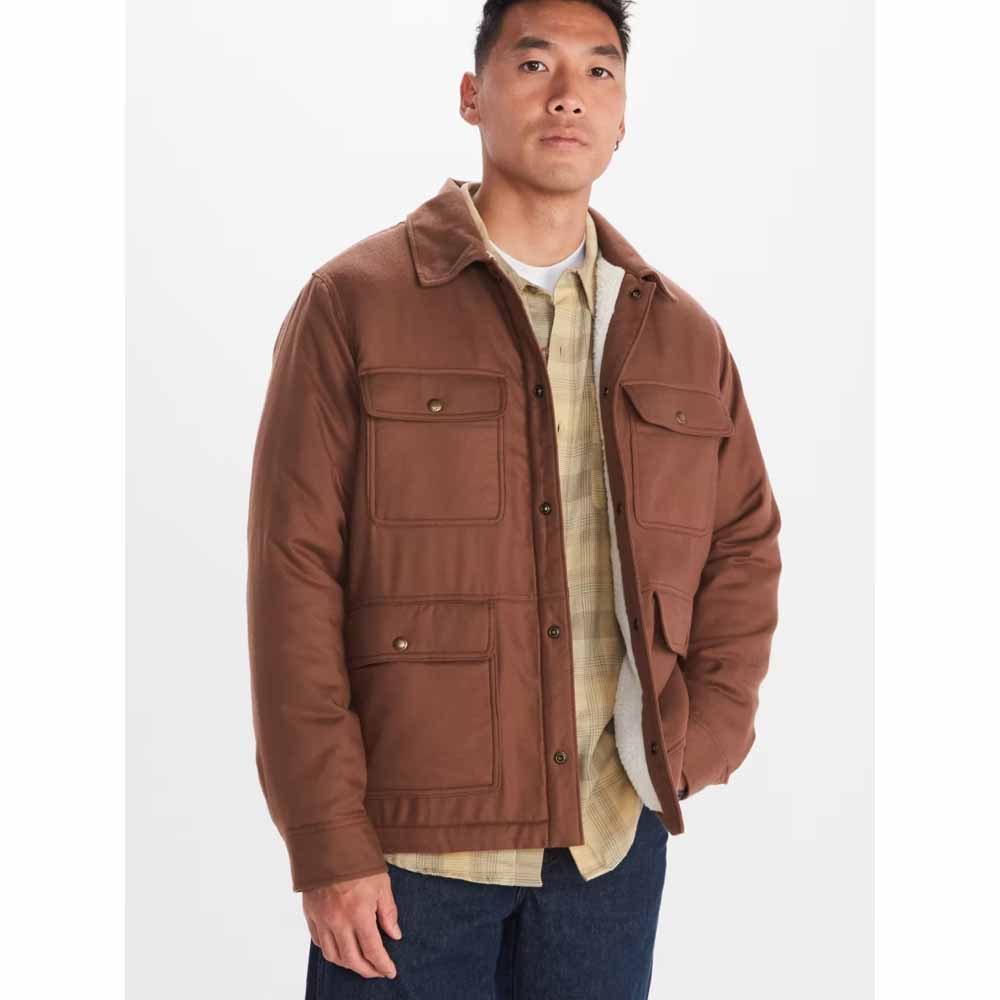  Marmot Mens Ridgefield Heavyweight Sherpa-Lined Flannel Shirt Jacket