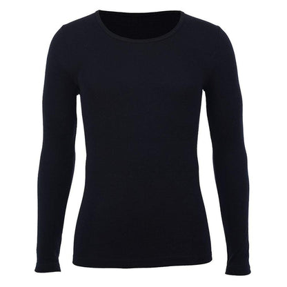 Merino Skins Unisex Long Sleeve Crew Neck - Black