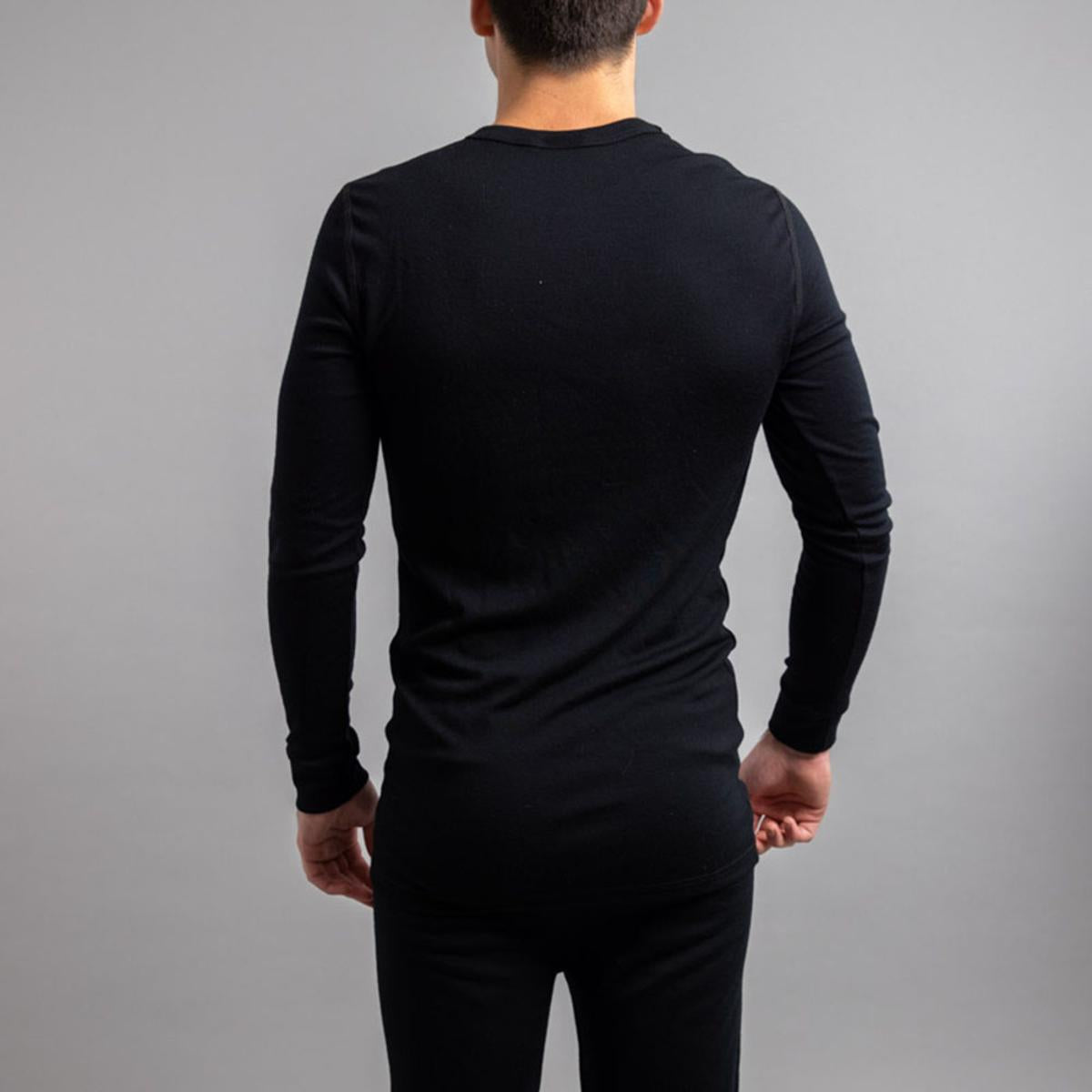  Merino Skins Unisex Long Sleeve Crew Neck - Black