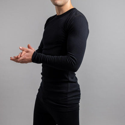  Merino Skins Unisex Long Sleeve Crew Neck - Black