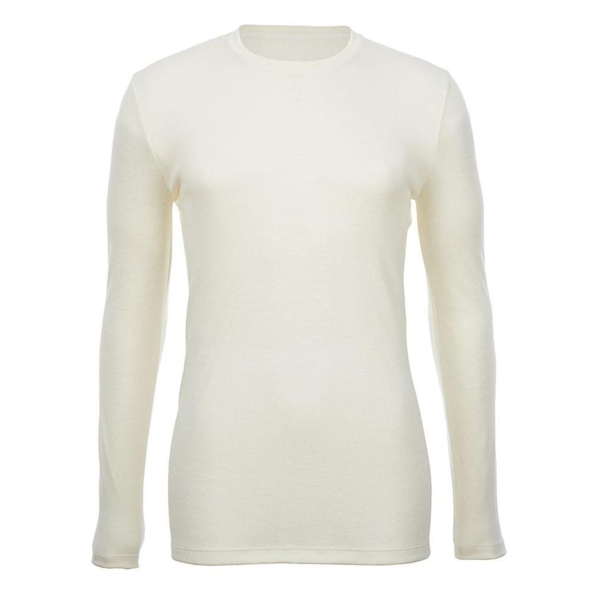  Merino Skins Unisex Long Sleeve Crew Neck - White