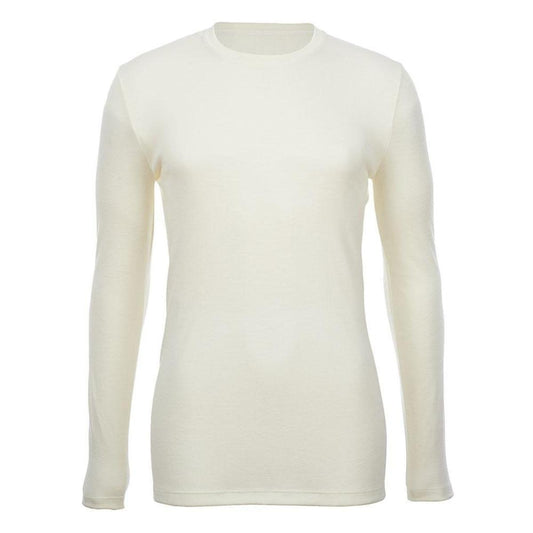  Merino Skins Unisex Long Sleeve Crew Neck - White