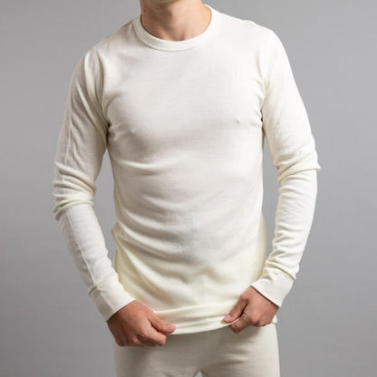  Merino Skins Unisex Long Sleeve Crew Neck - White