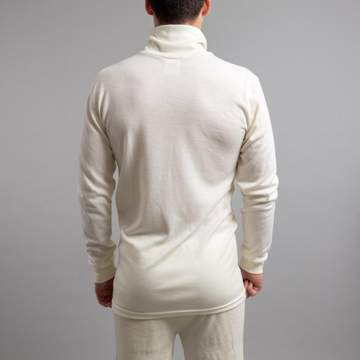 Merino Skins Unisex Long Sleeve Half Zip Front - White