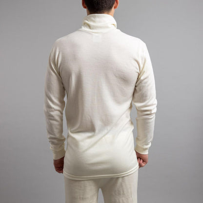  Merino Skins Unisex Long Sleeve Half Zip Front - White