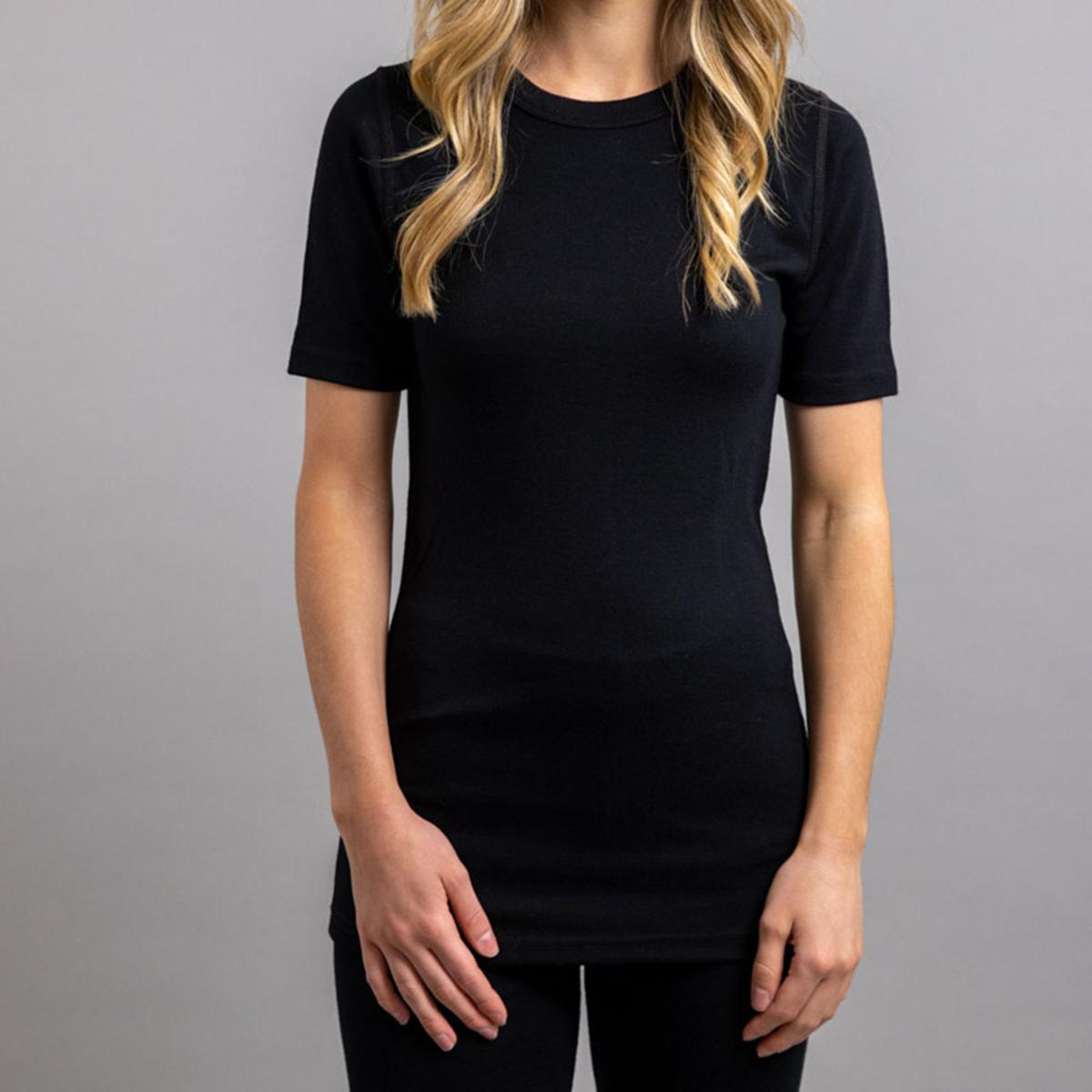  Merino Skins Unisex Short Sleeve Crew Neck - Black