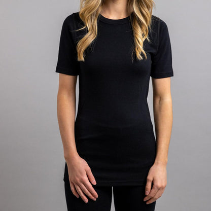  Merino Skins Unisex Short Sleeve Crew Neck - Black