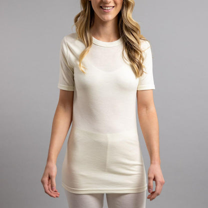  Merino Skins Unisex Short Sleeve Crew Neck - White