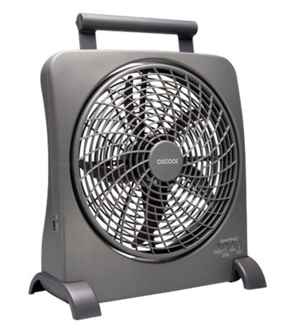  O2 Cool Treva 10in SmartPower Fan With USB Power Port & AC Adapter