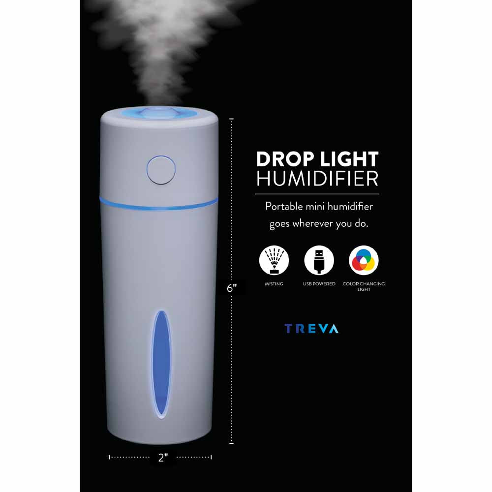  O2 Cool Treva Drop Light 150 ML Humidifier - White