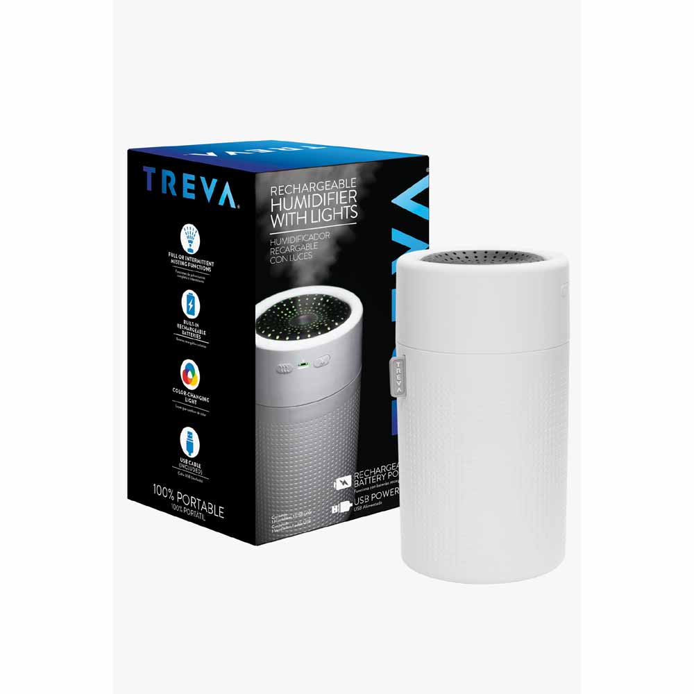  O2 Cool Treva Large Rechargeable 750 ML Humidifier - White