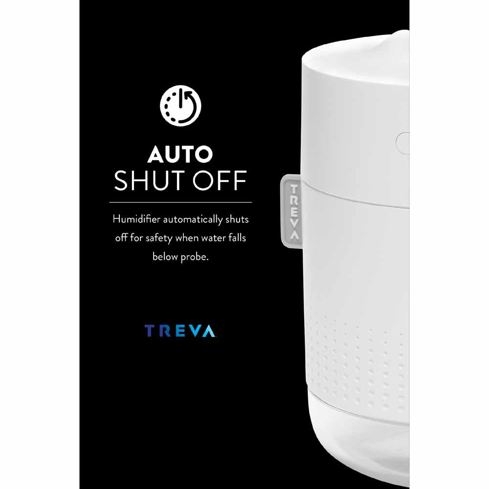 O2 Cool Treva Night Light Rechargeable 500 ML Humidifier - White