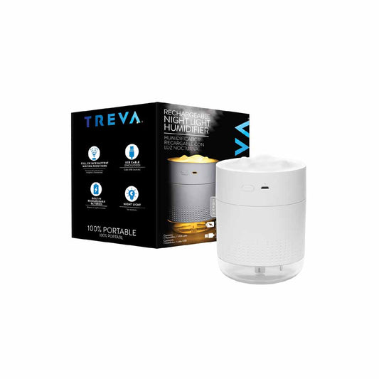  O2 Cool Treva Night Light Rechargeable 500 ML Humidifier - White