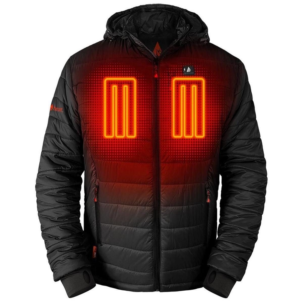  Open Box ActionHeat 5V Battery Heated Insulated Puffer Jacket W/ Hood - Mens