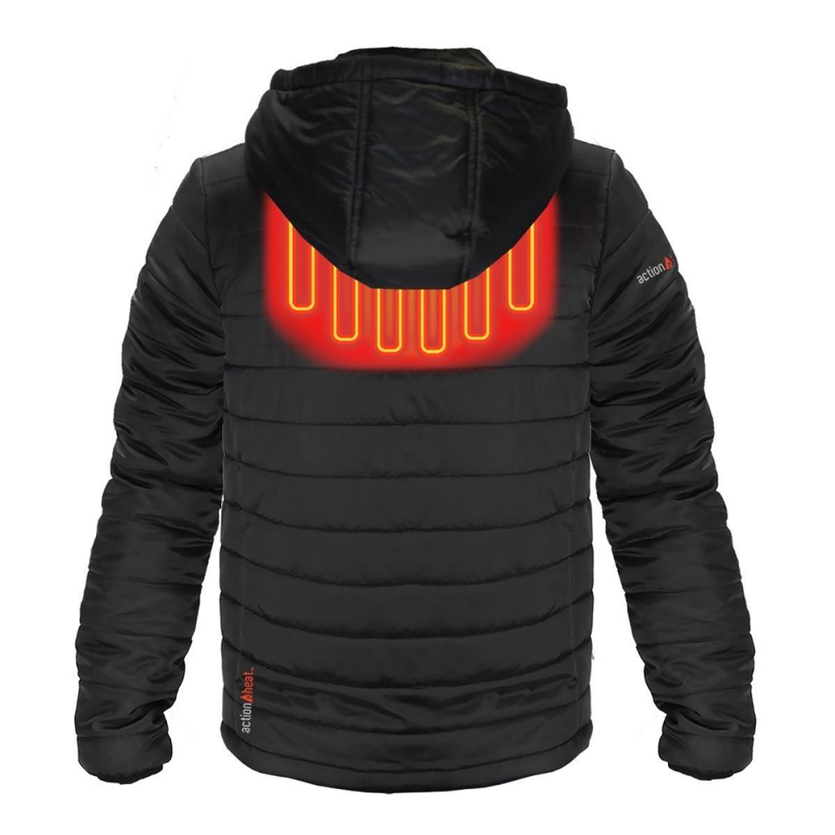  Open Box ActionHeat 5V Battery Heated Insulated Puffer Jacket W/ Hood - Mens