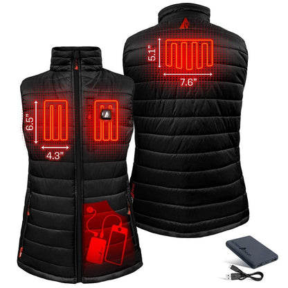  Open Box ActionHeat 5V Battery Heated Insulated Puffer Vest - Womens