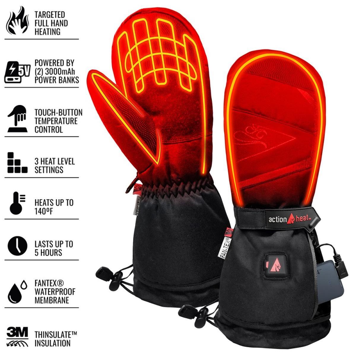  Open Box ActionHeat 5V Battery Heated Mittens