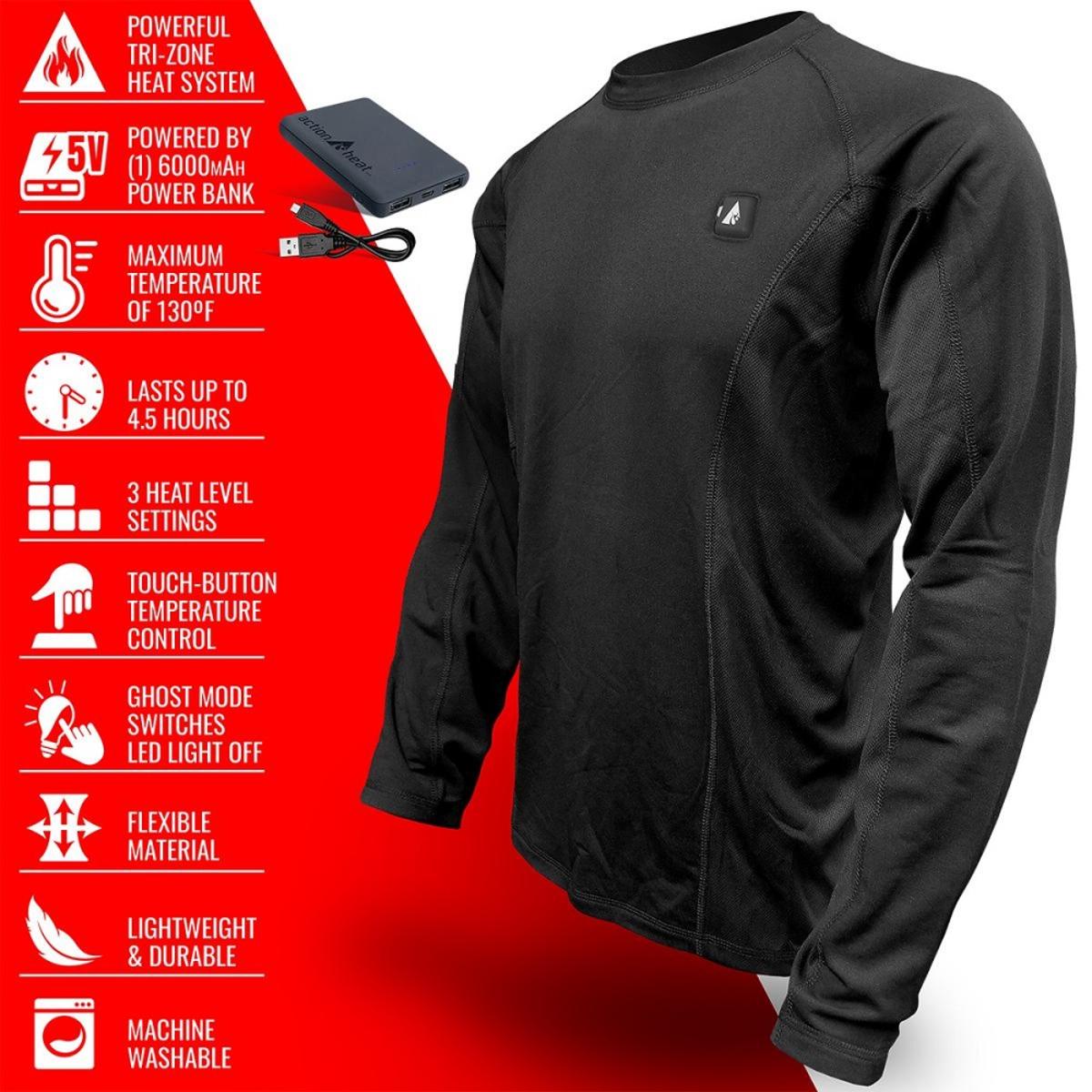  Open Box ActionHeat 5V Heated Base Layer Shirt - Mens