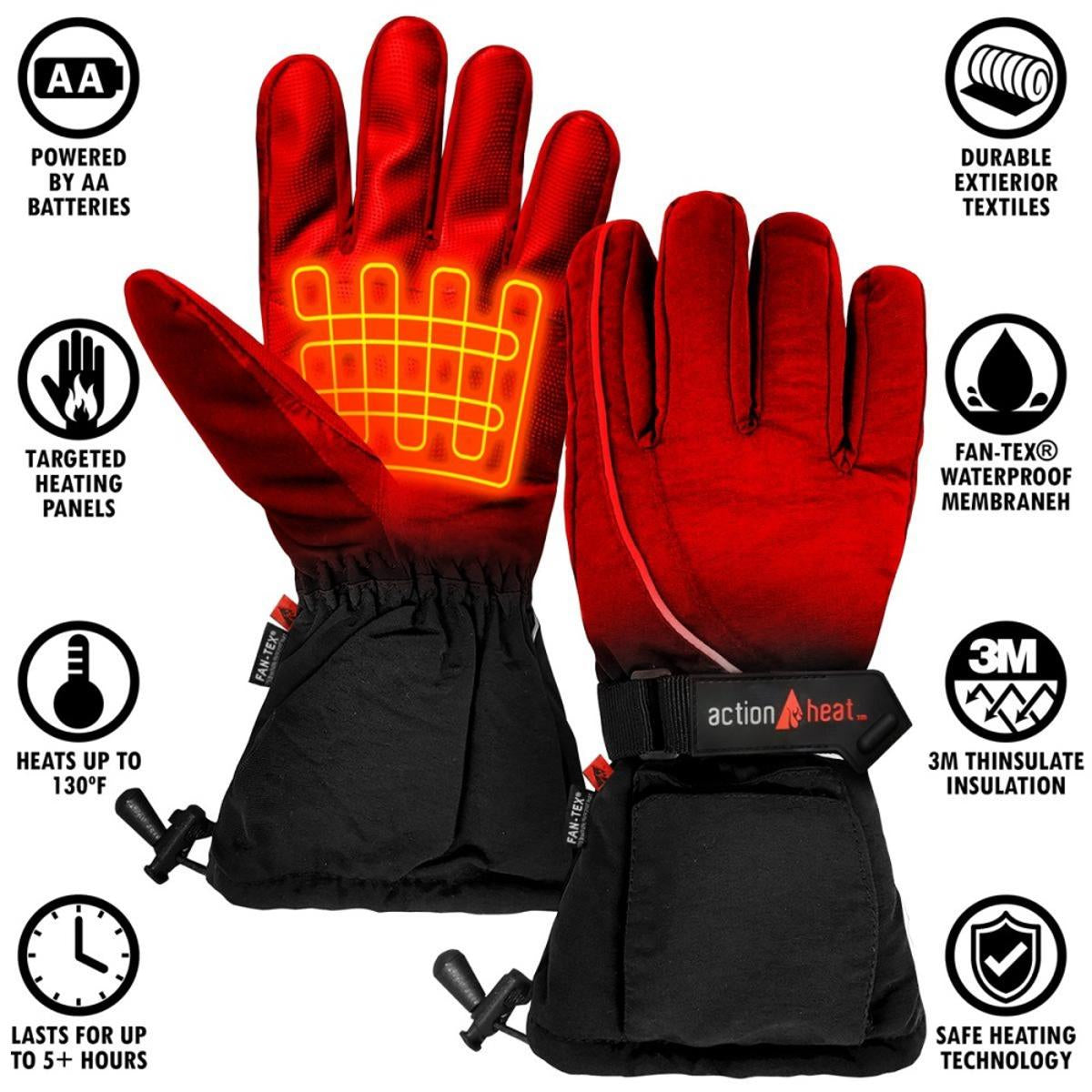  Open Box ActionHeat Mens AA Battery Heated Gloves